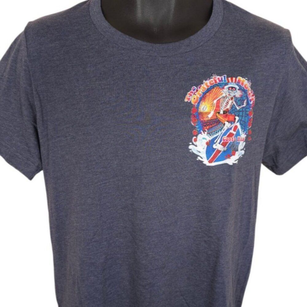 Grateful Hotel T Shirt Mens Size Medium Gray Costa Rica Skeleton Dead Surfing